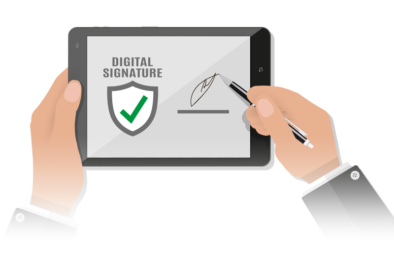 digital signature graphic on table docusign electronic signing v2